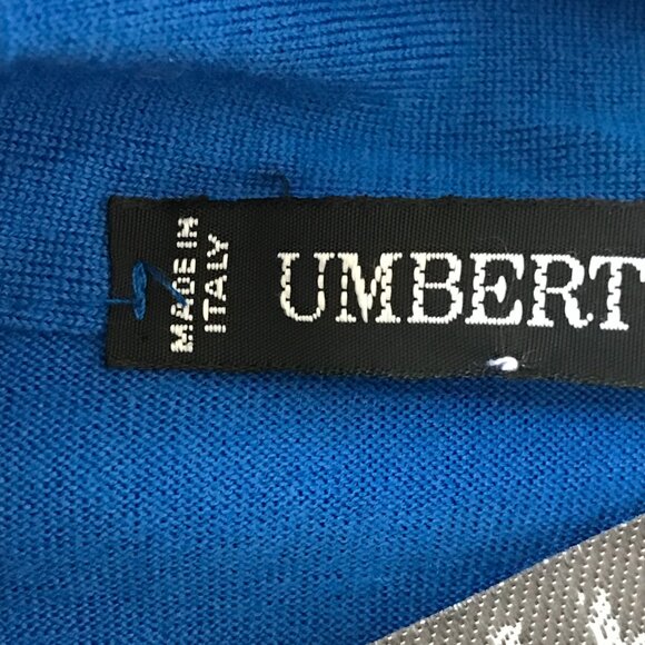 Umberto Ginocchietti 100% Wool Top Women Size 40 Blue Button Up Long Sleeve - Picture 4 of 13